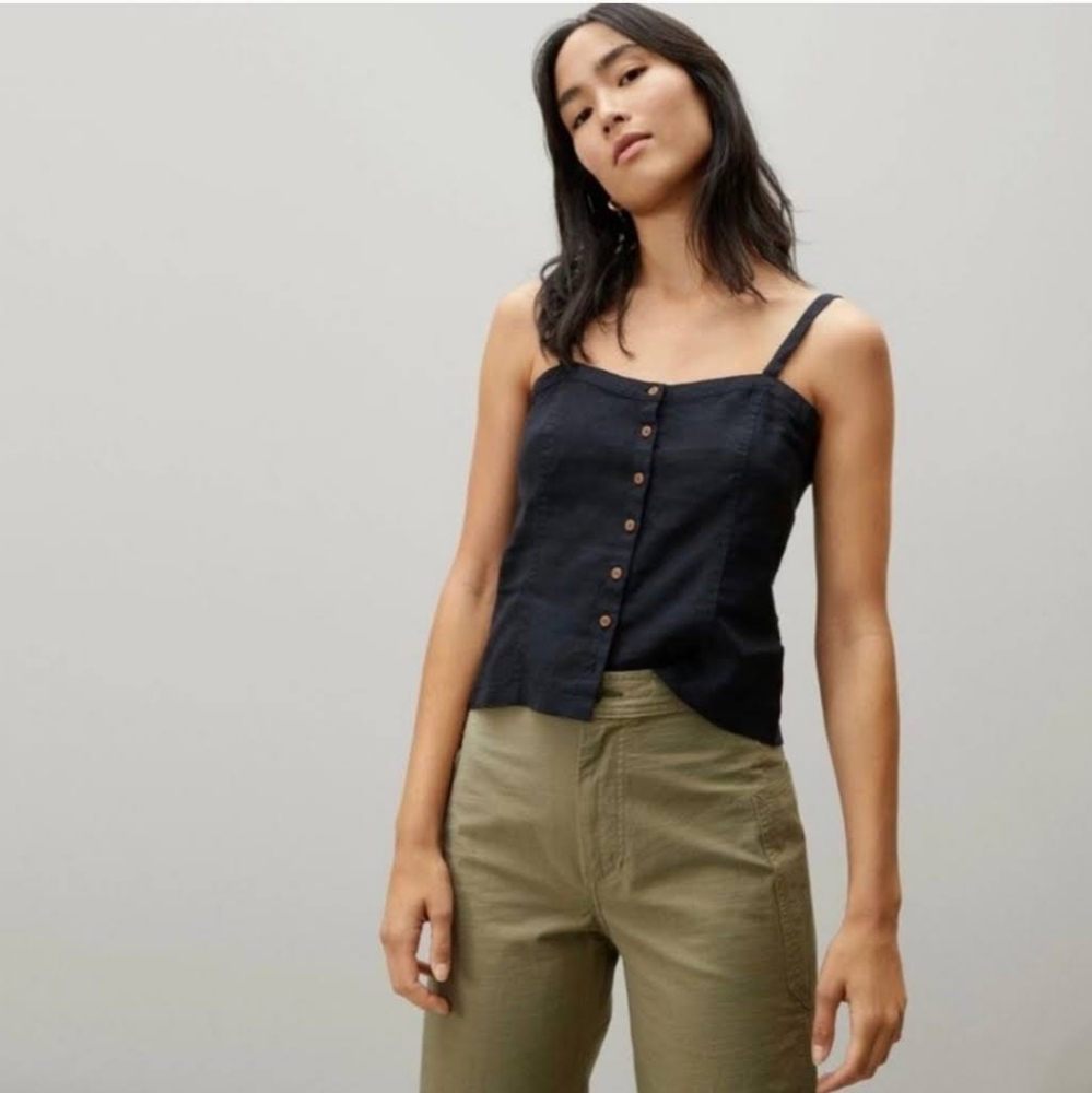 Everlane | Black Linen Picnic Top Cami | Size 6